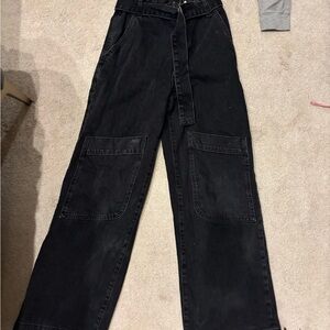 Zara Black Cargo Trousers with Belt